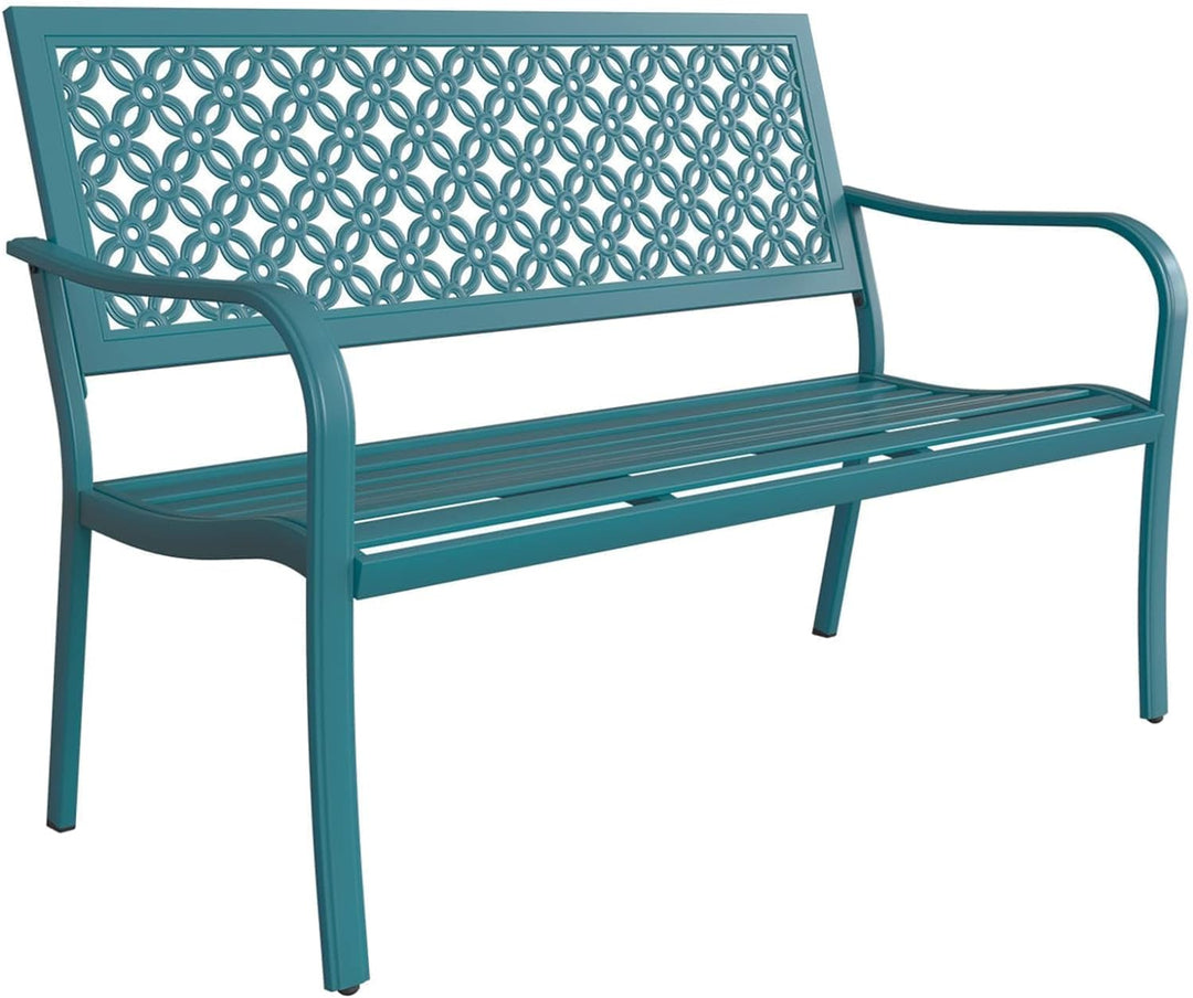 Grand Patio Outdoor Bench Garden Bench with Armrests Steel Bench for Outdoors Lawn Yard Porch Lake Shore
