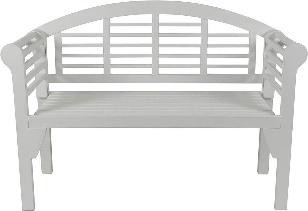 Decor Therapy Terra Wood Outdoor Bench, White