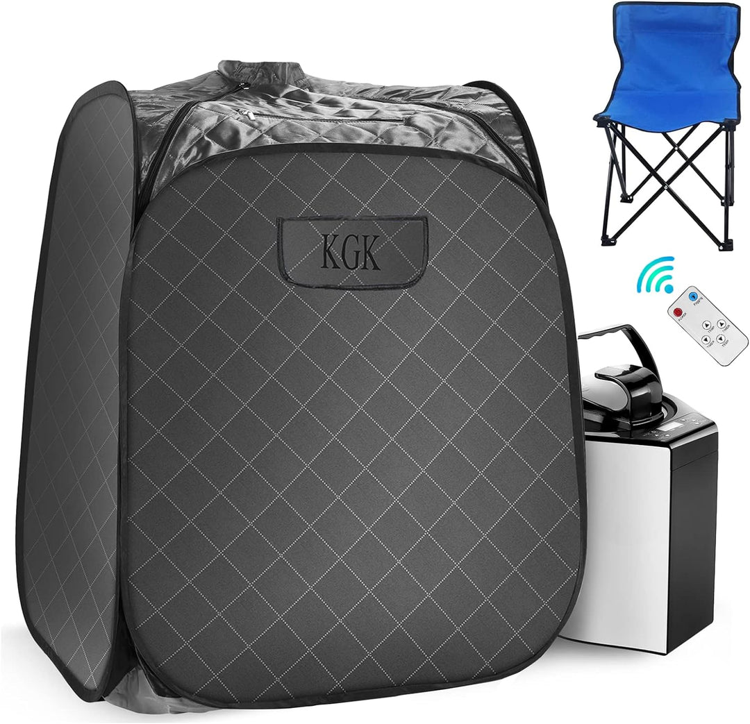 DREAMVAN 3L Portable Personal Sauna with 800W Steam Generator, Foldable Chair, Remote Control, Carrying Bag - 90 Mins Timer, 9 Temp Levels, Fogger Option Home Sauna SPA