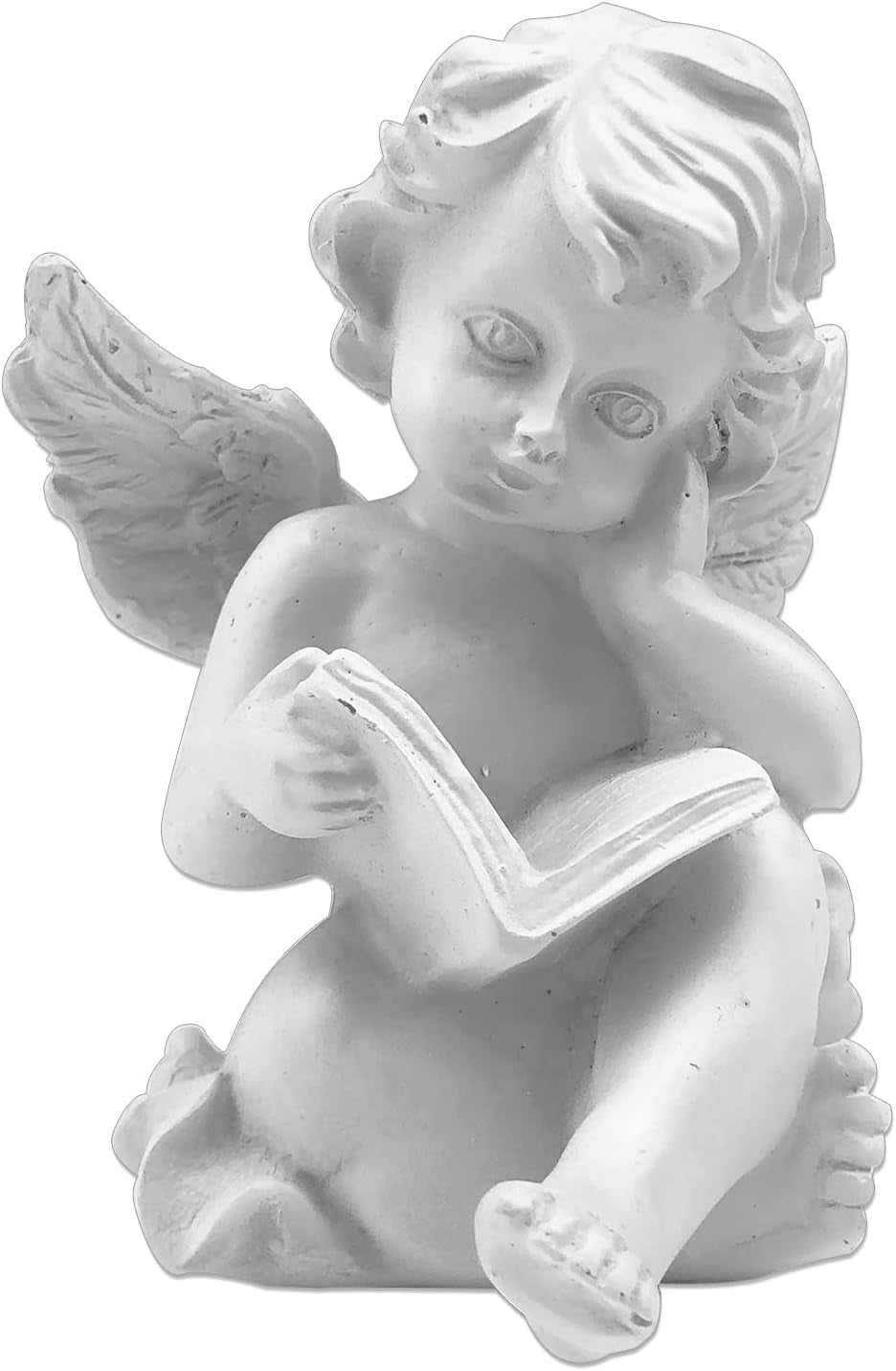 Cherubs Angels Resin Garden Statue Figurine , Adorable Angel Sculpture Memorial Statue, Indoor Outdoor Home Garden Decoration (Reading Cherub)