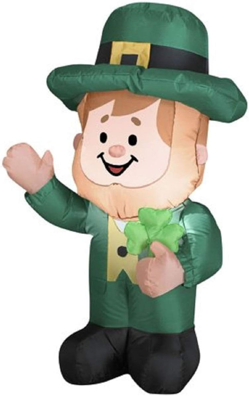 Gemmy 3.5' St Patricks Day Leprechan Irish Leprechaun Airblown Inflatable Lighted Decoration