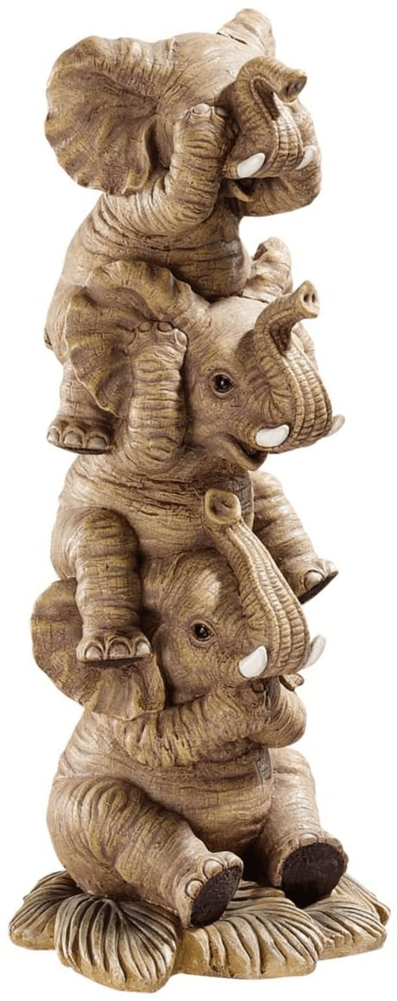 Design Toscano NG33769 Hear-No, See-No, Speak-No Evil Stacked Elephants Collectible Statue, Single,Medium
